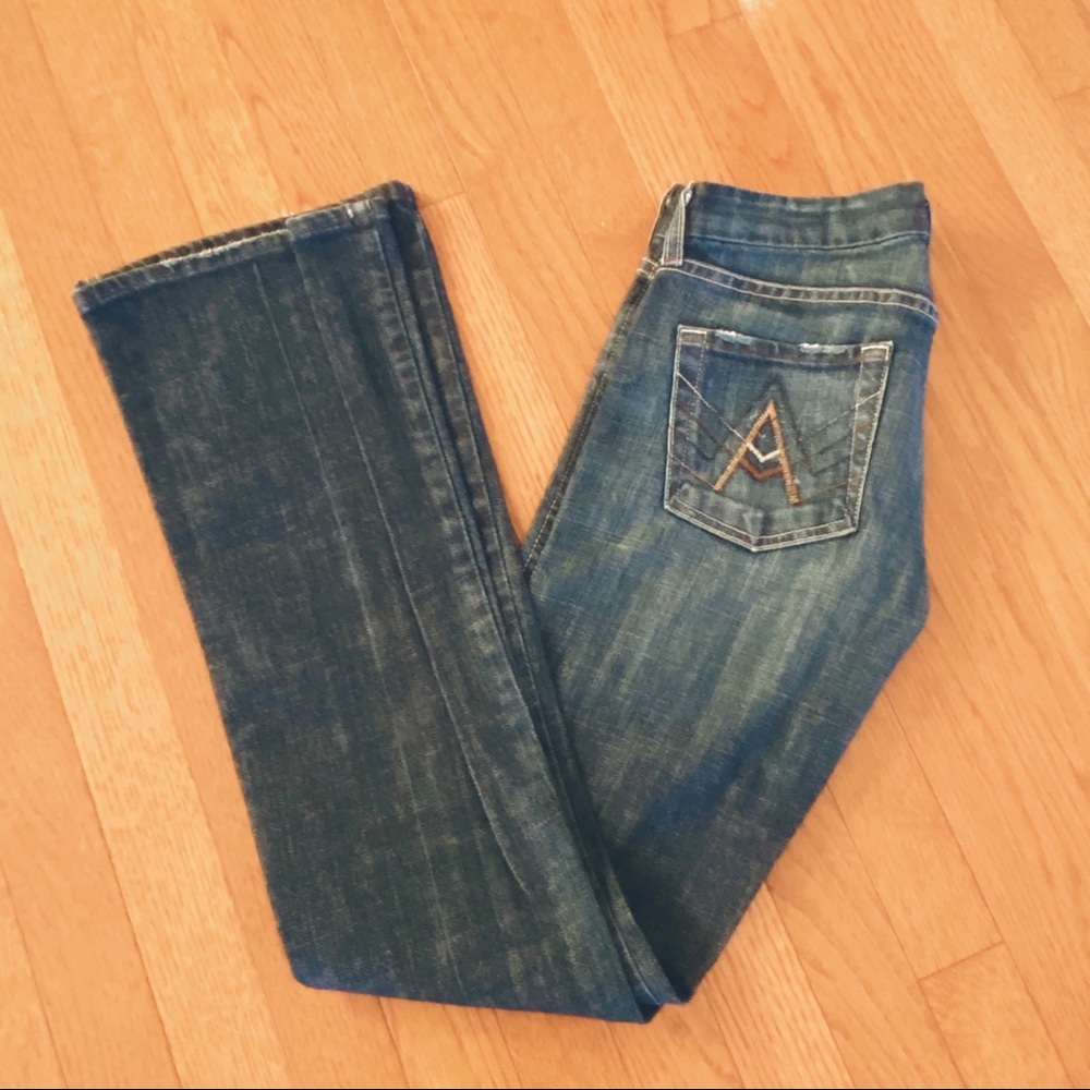 7 For All Mankind Classic Blue Wide Leg Jeans
